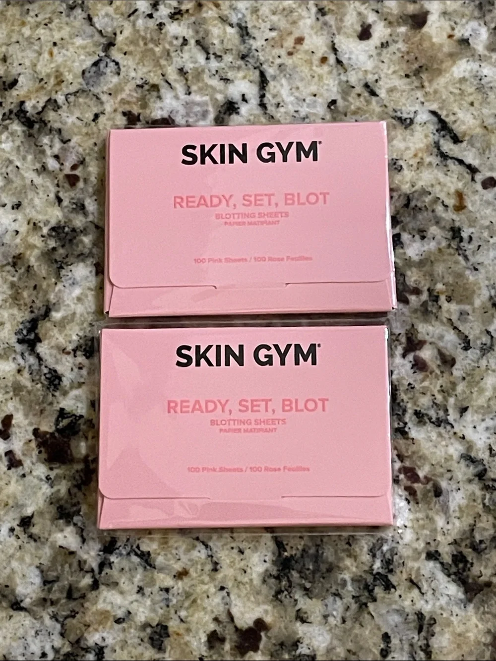 NEW (2 Pack) Skin Gym Ready, Set, Blot Pink Blotting Papers - 100 Sheets Each
